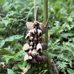 Six-Nut Blend Seeds Wind Chime - Mixed Panji Juju Phoenix Palm Cardamom Sago 12 strands for meditation